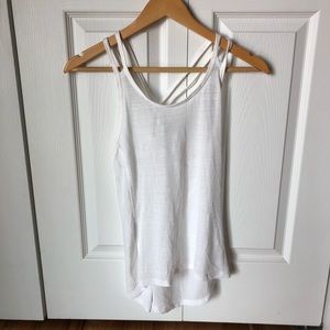 white strappy tank top